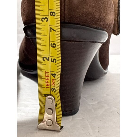 Sofft Shoes Mary Jane Brown Suede Almond Toe Block Heels Button Womens size 8.5 - Picture 4 of 7